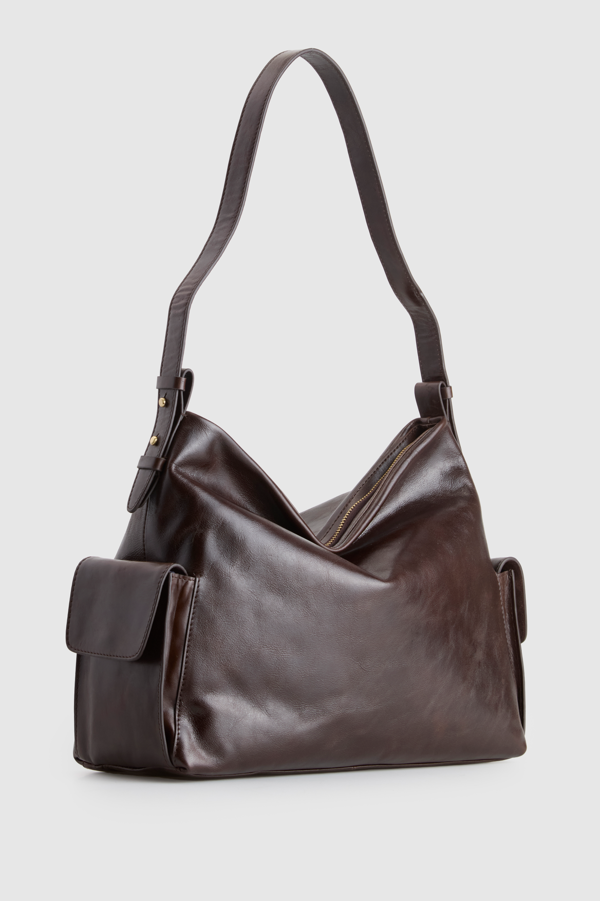 Narda Leather Pocket Hobo Bag