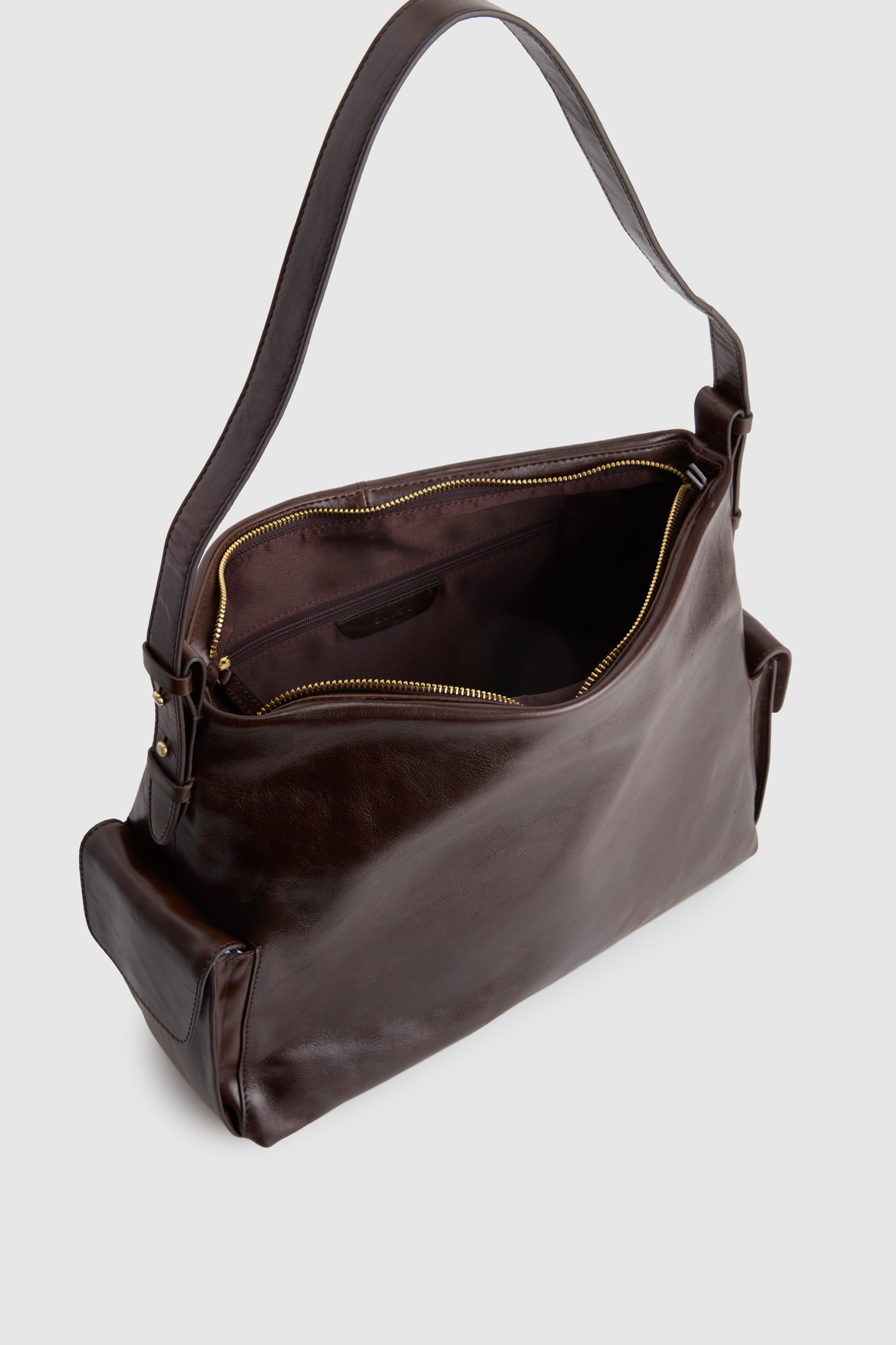 Narda Leather Pocket Hobo Bag