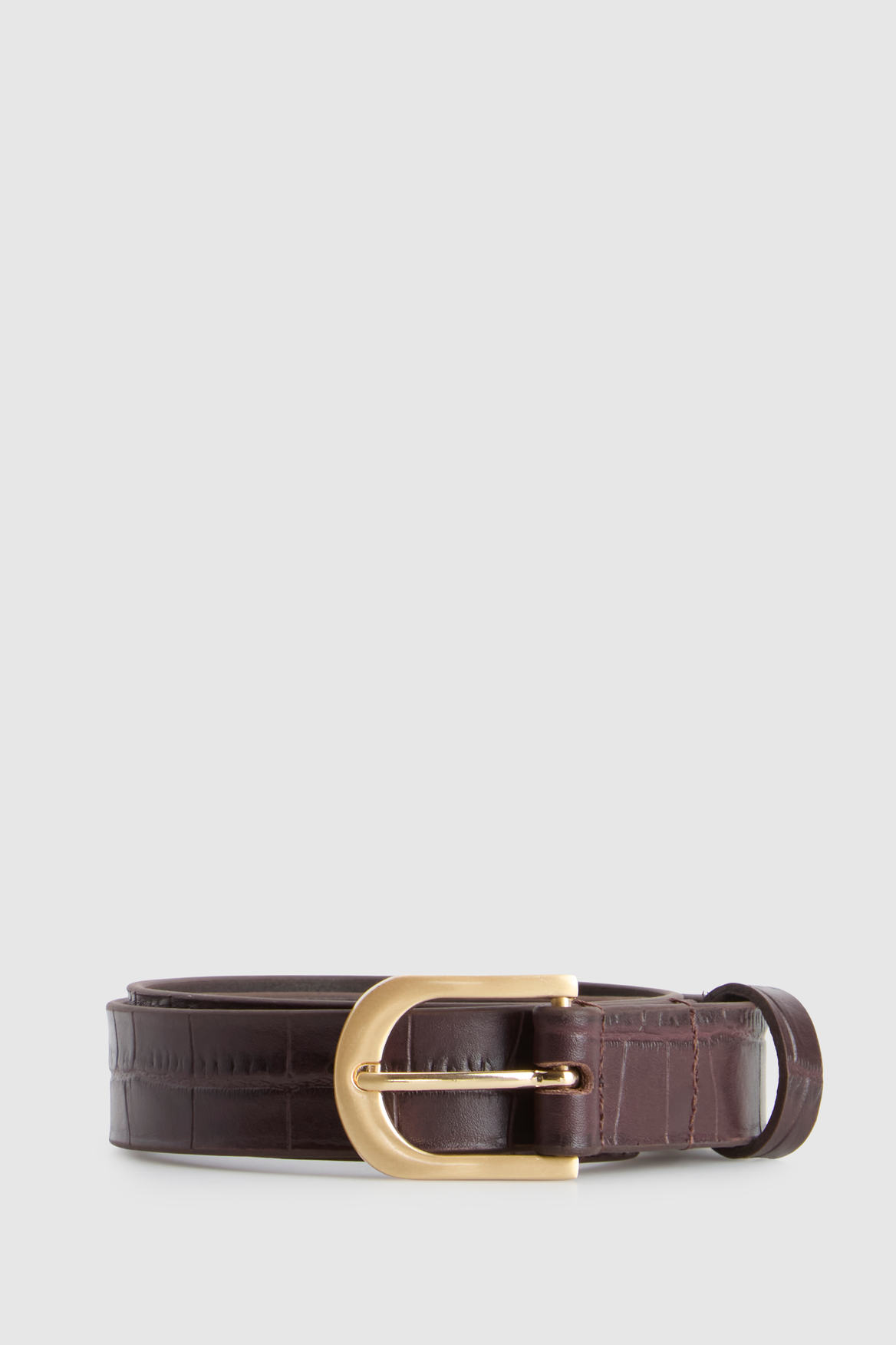 Lila SM Leather Croc Emboss Belt