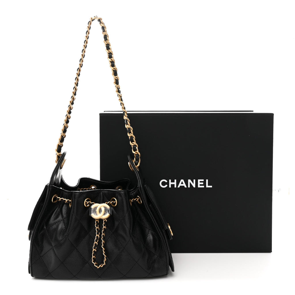 Caviar Quilted Mini Chanel 25 Handbag Black