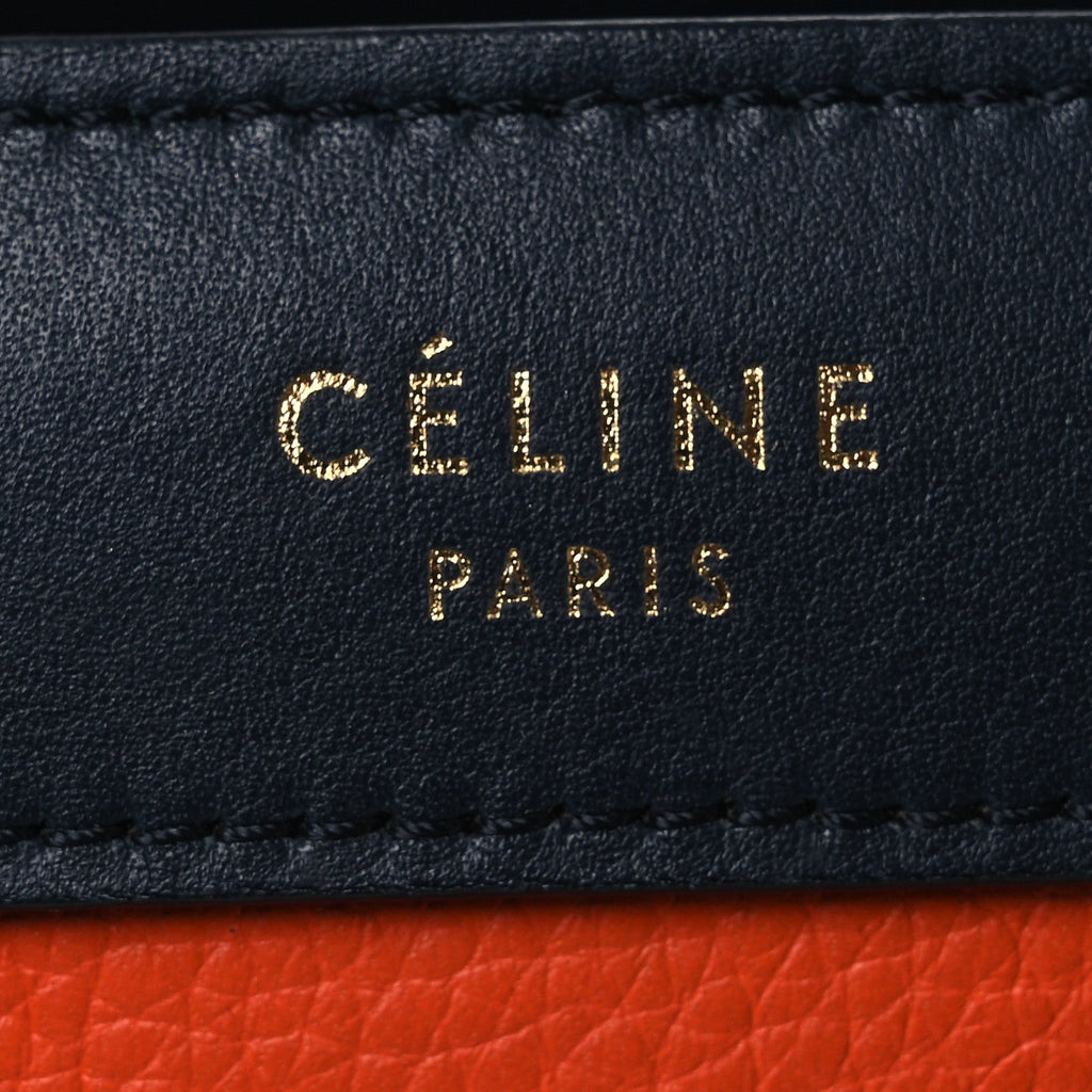 Elephant Calfskin Nano Tri-Color Luggage Bright Orange