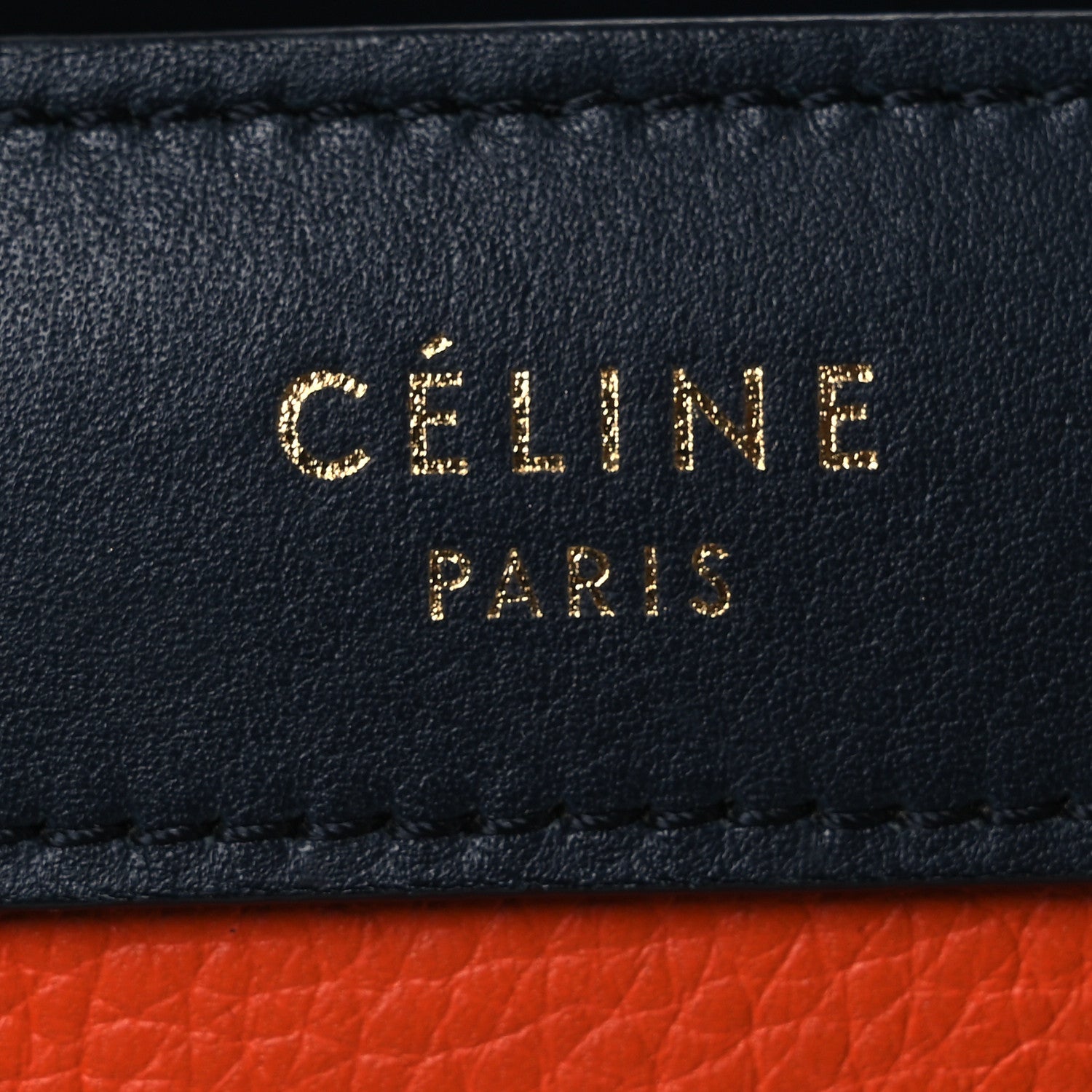 Elephant Calfskin Nano Tri-Color Luggage Bright Orange