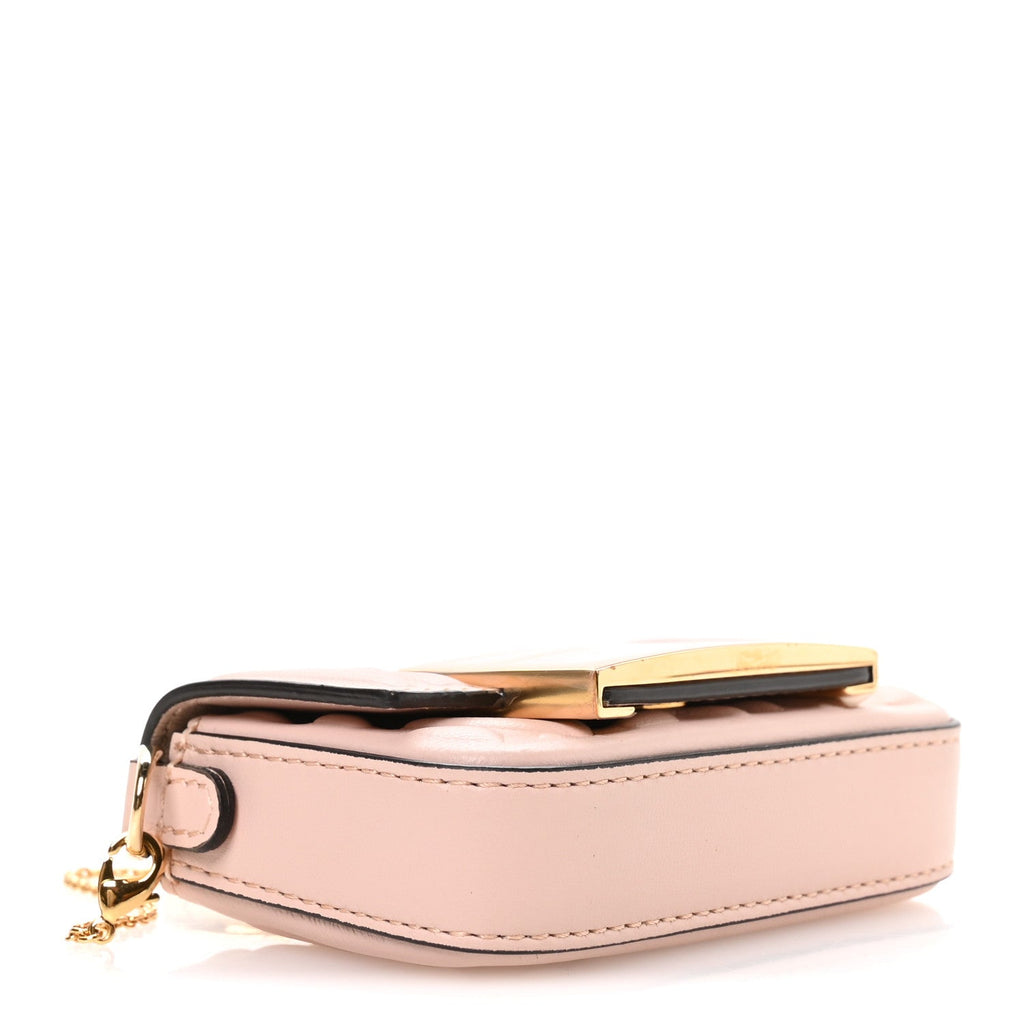 Nappa Matisse FF Embossed Nano Maxi Buckle Baguette Charm Rosa Quarzo