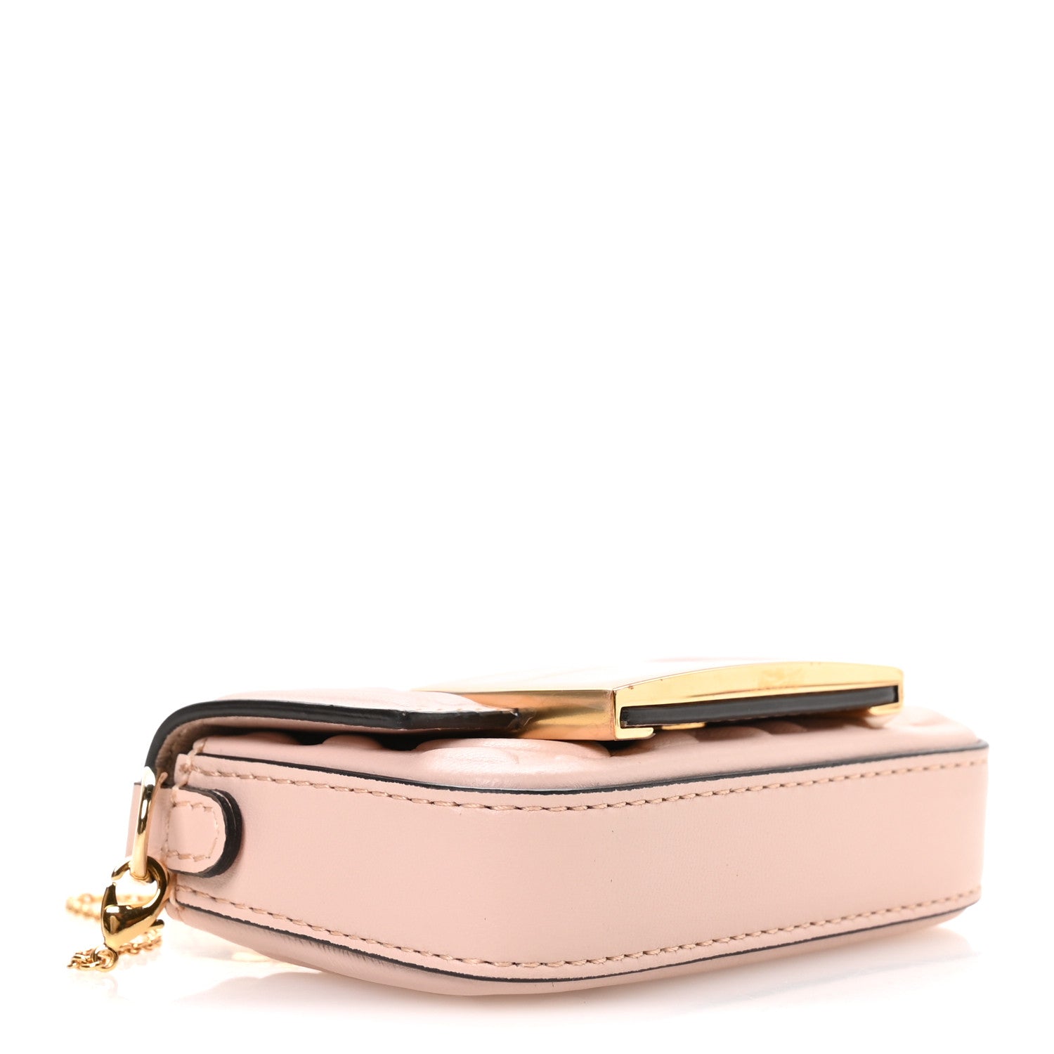 Nappa Matisse FF Embossed Nano Maxi Buckle Baguette Charm Rosa Quarzo