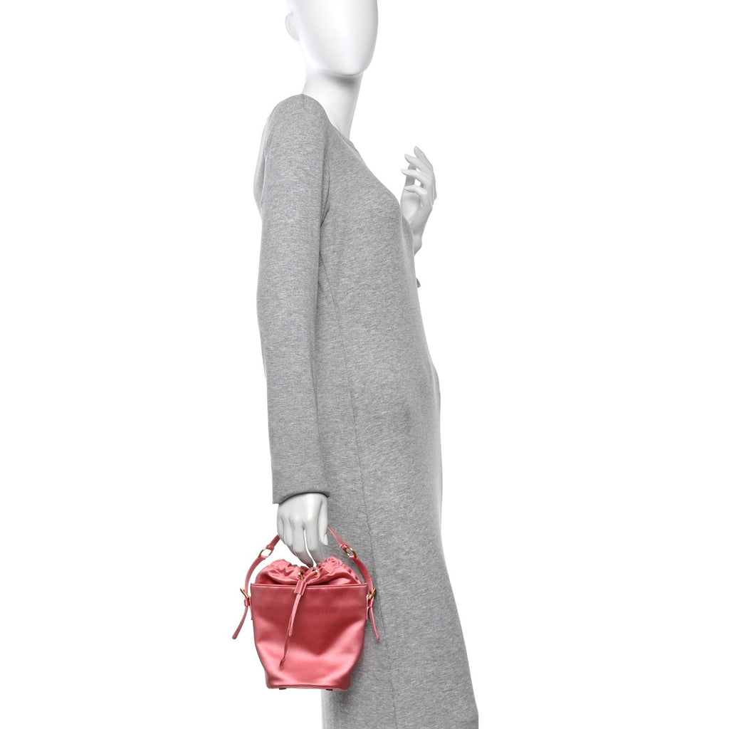 Satin Raso Bucket Bag Pink