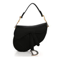 Satin Crystal Mini Saddle Bag Black