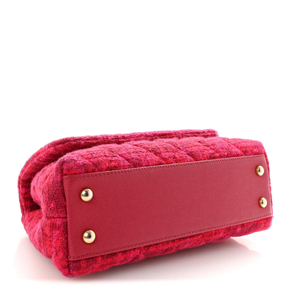 Tweed Mini Coco Handle Flap Fuchsia