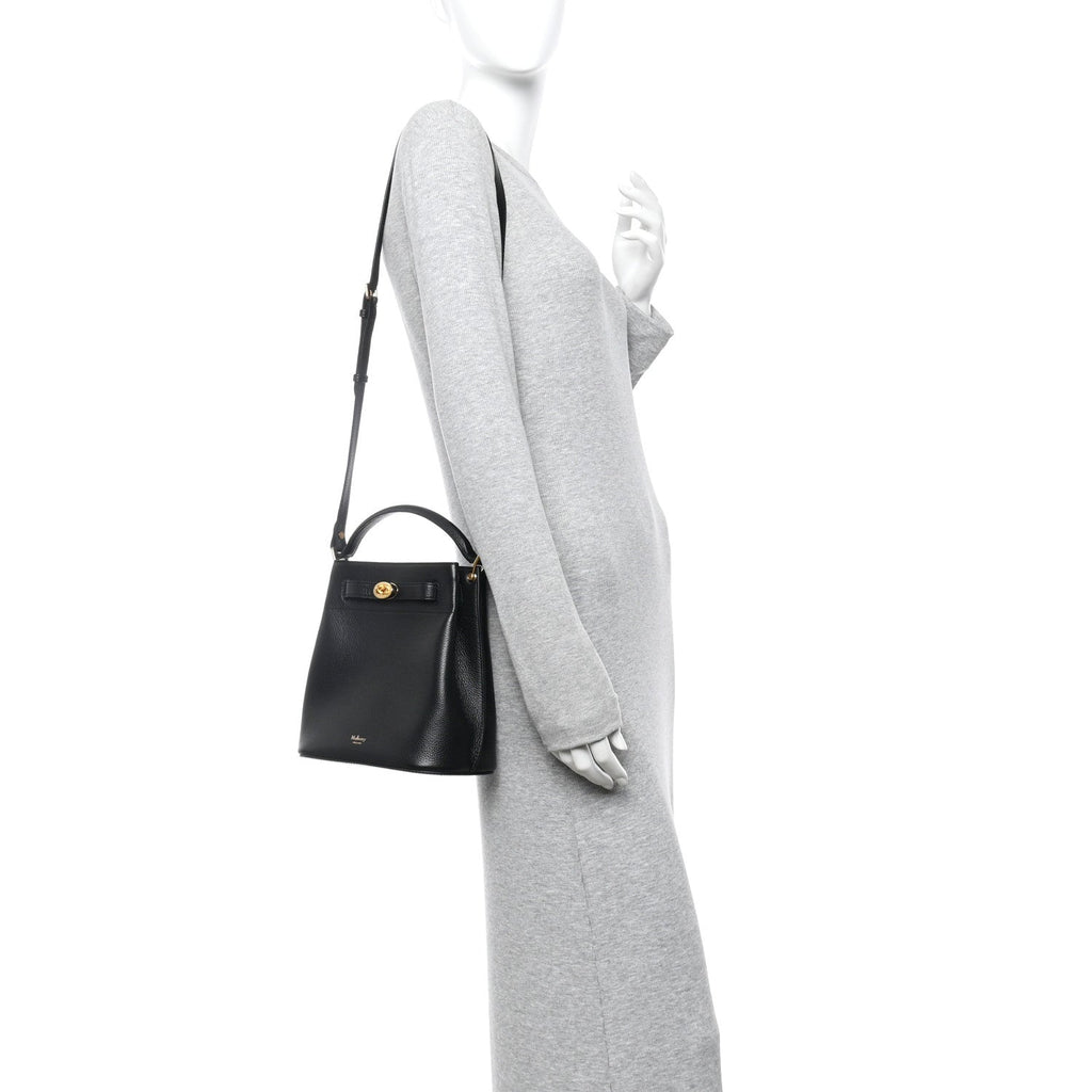 Small Classic Grain Islington Bucket Bag Black