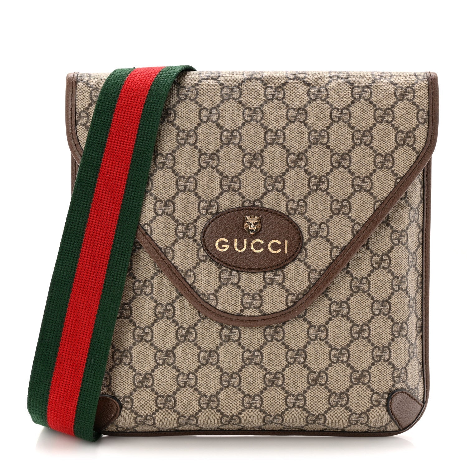 GG Supreme Monogram Web Medium Neo Vintage Flap Messenger Bag Beige New Acero