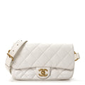 Lambskin Quilted Flap White