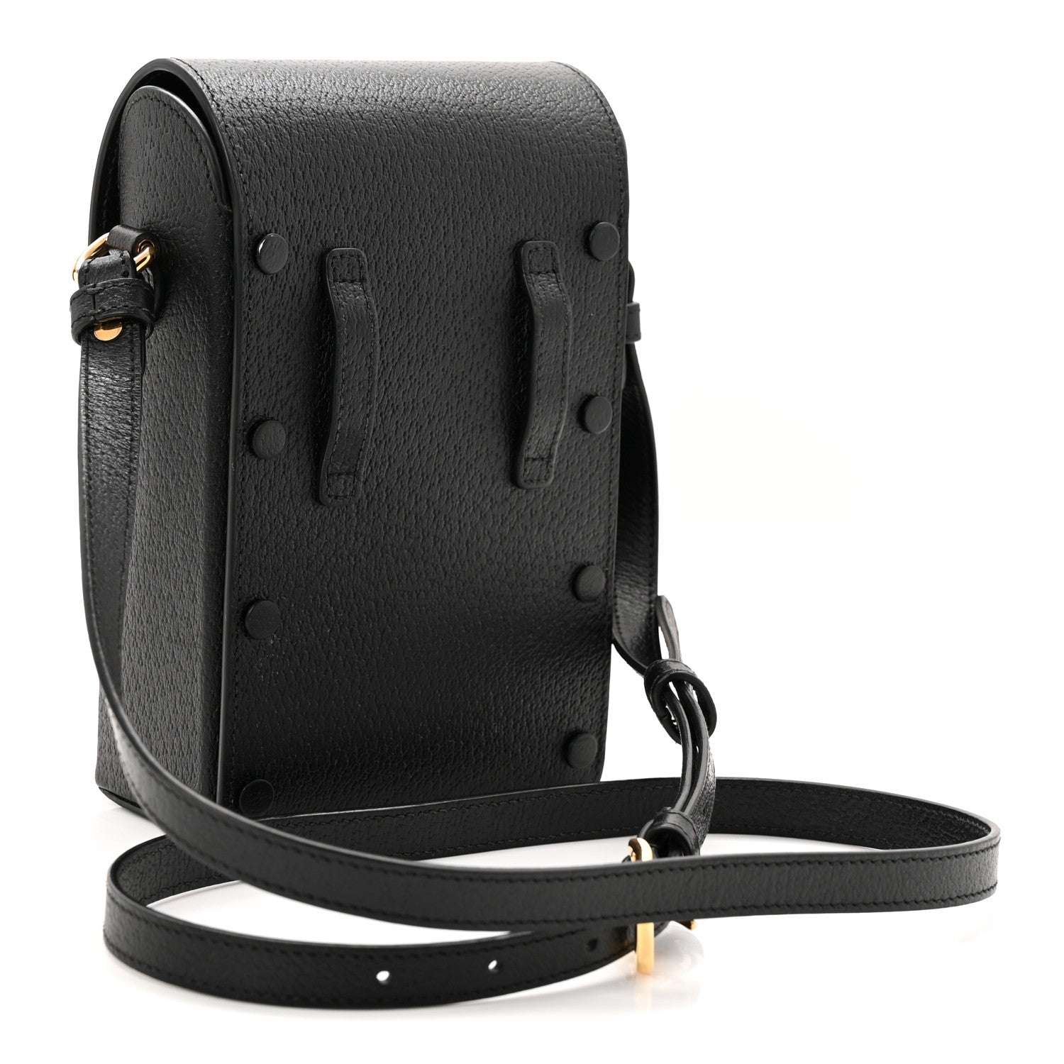 Dollar Calfskin Vertical Horsebit 1955 Crossbody Bag Black