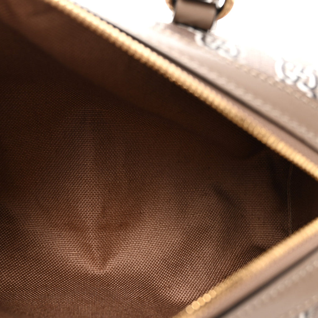 GG Shadow Monogram Ophidia Top Handle Bowler Bag Taupe