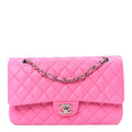 Lambskin Quilted Medium Double Flap Pink