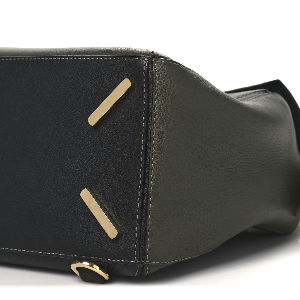 Calfskin Suede Medium Puzzle Bag Gold Avocado Green