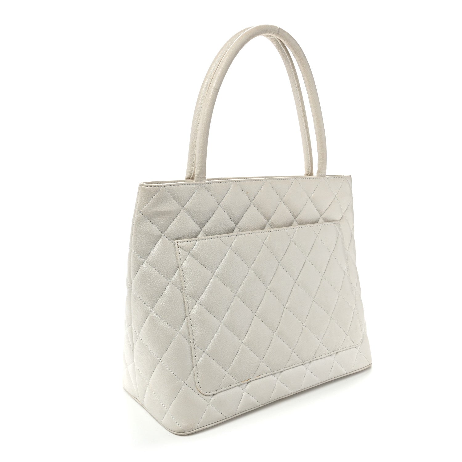Caviar Quilted Medallion Tote White