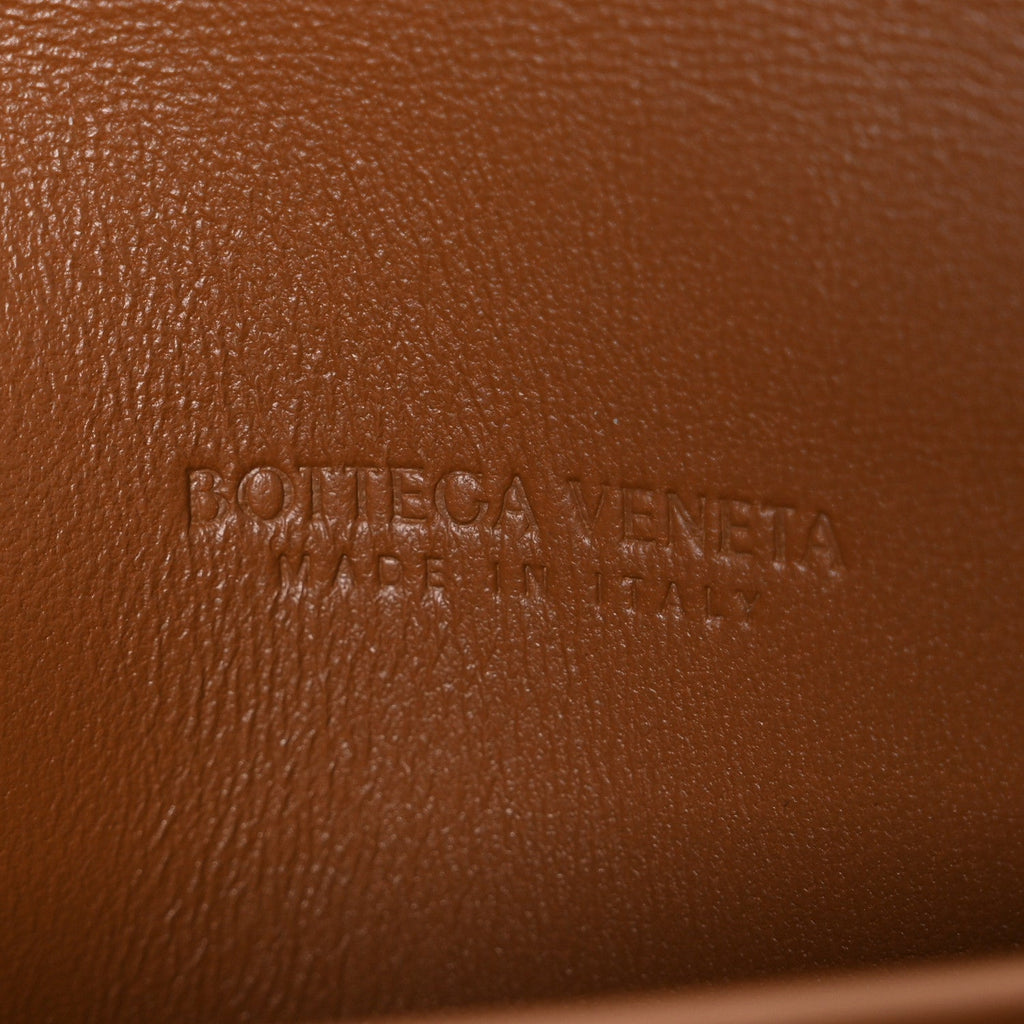 Suede Intrecciato Long Andiamo Top Handle Clutch Amber