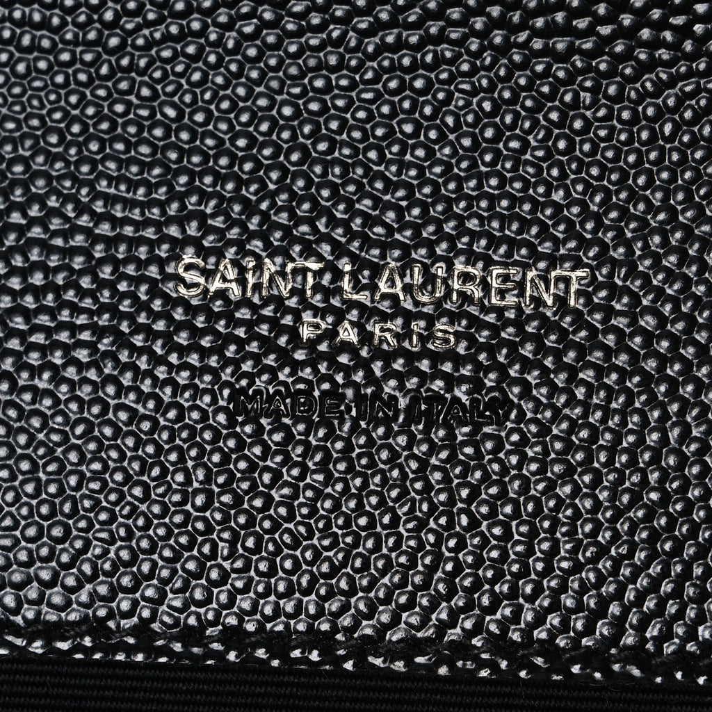 Grain De Poudre Matelasse Chevron Monogram Monochrome Envelope Clutch Black