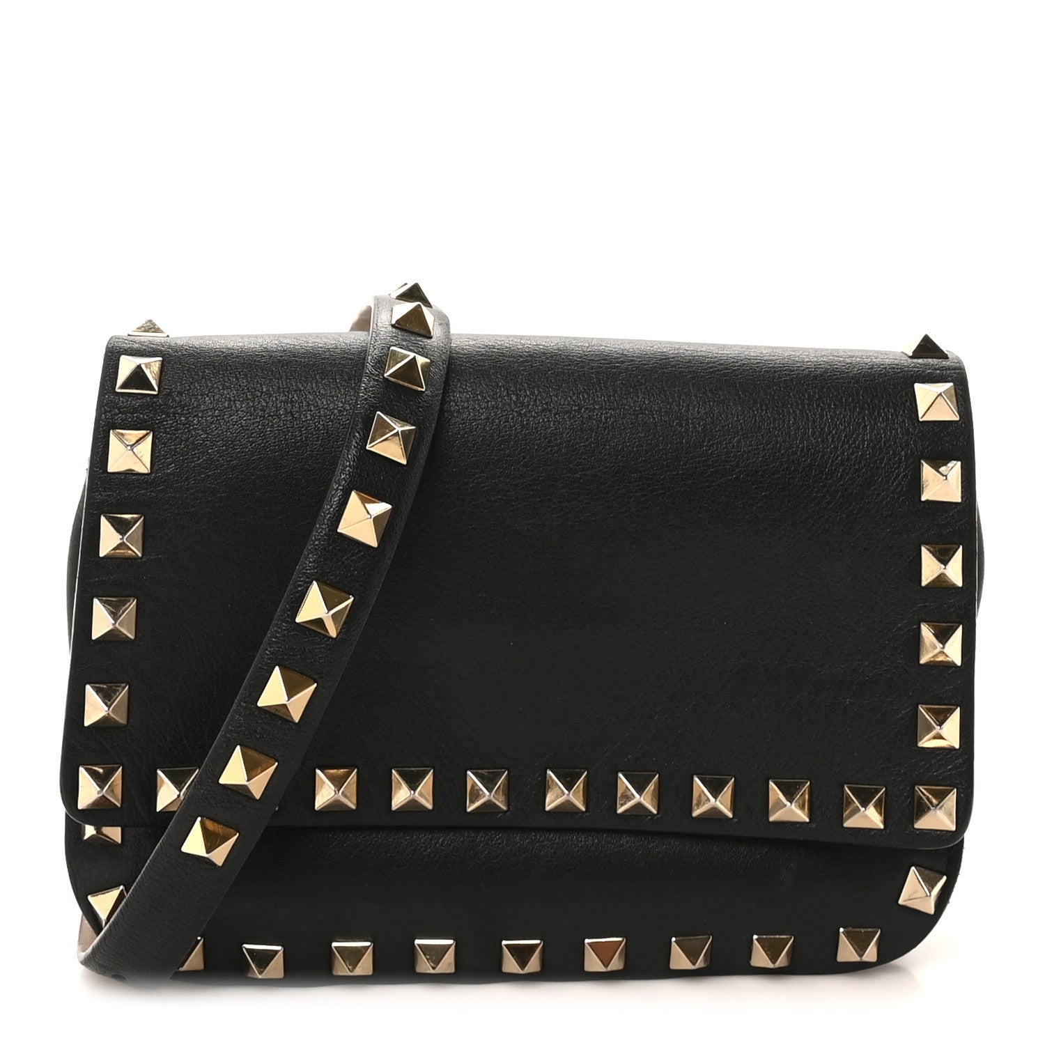 Vitello Rockstud Belt Bag Black