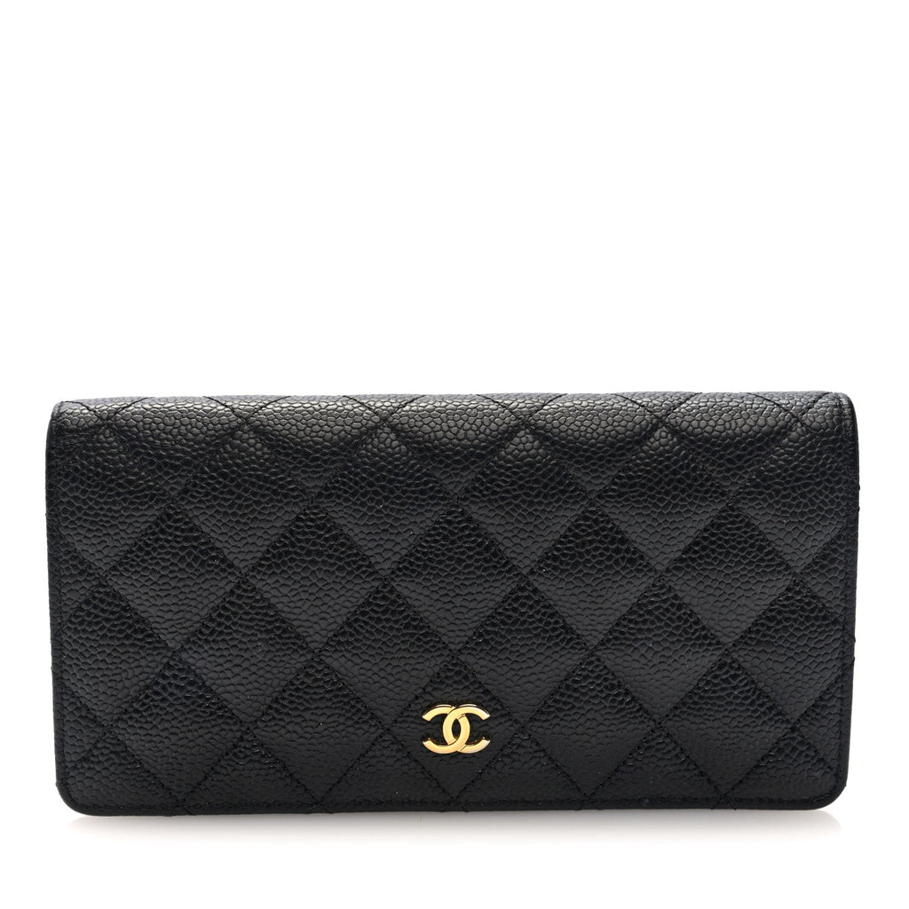 Caviar Quilted Yen Wallet Black