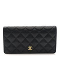 Caviar Quilted Yen Wallet Black