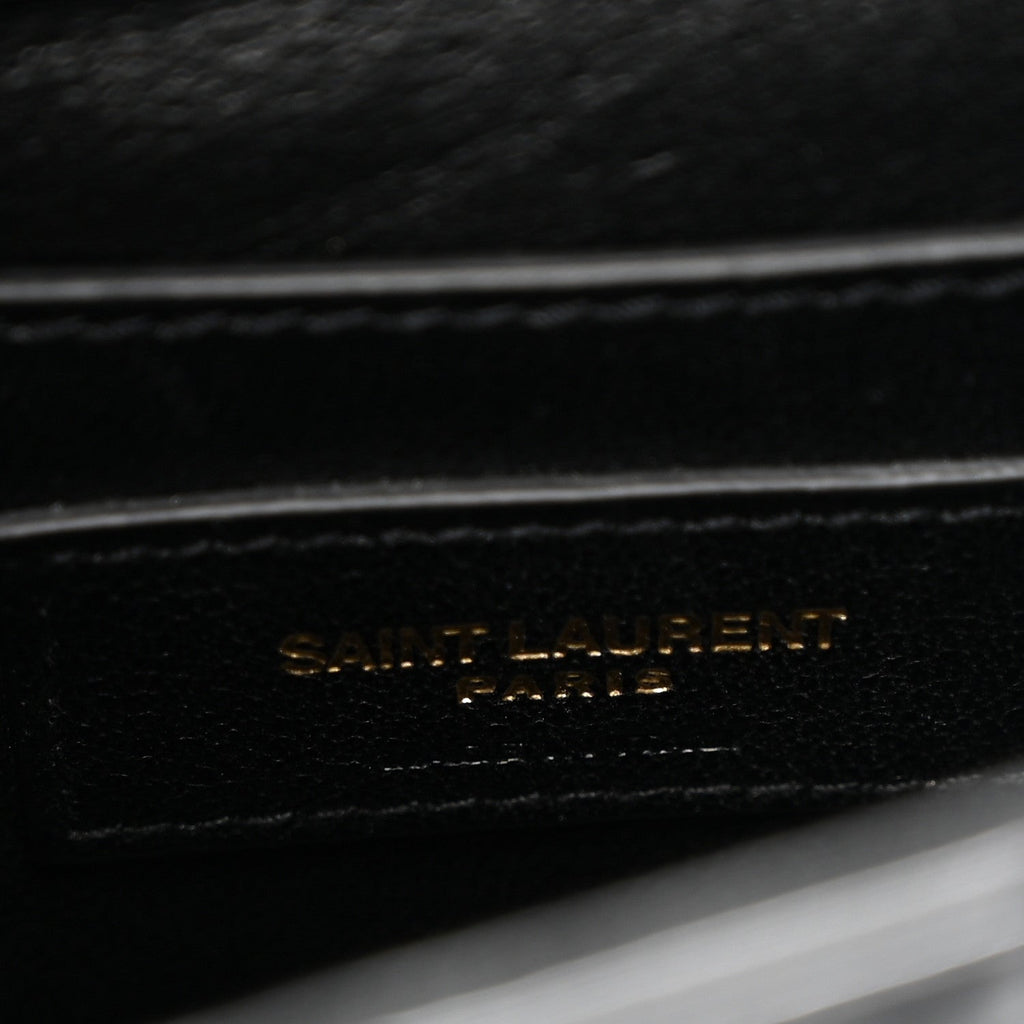 Patent Calfskin Matelasse Monogram Small Vicky Chain Bag Black
