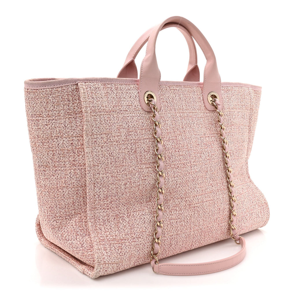 Lurex Boucle Deauville Medium Tote  Pink