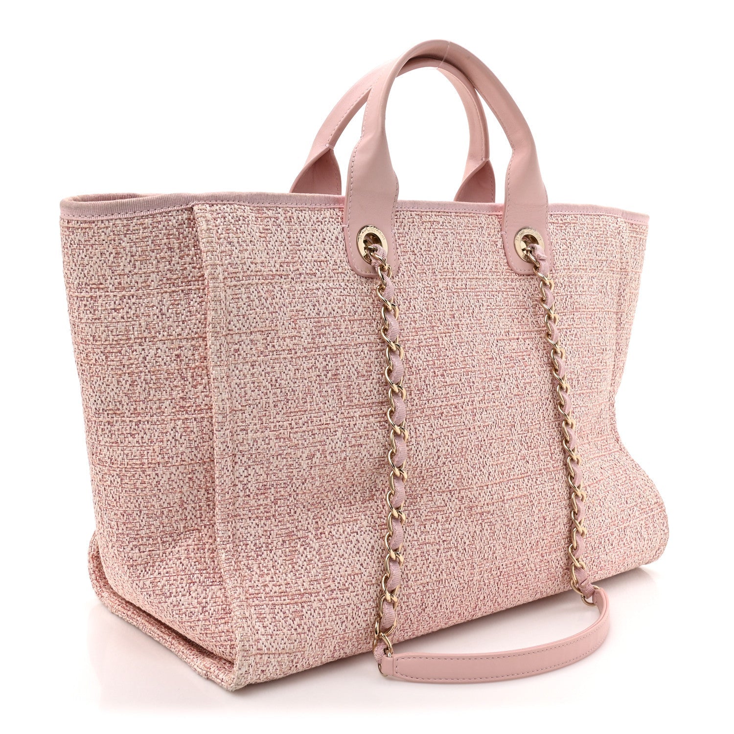 Lurex Boucle Deauville Medium Tote  Pink