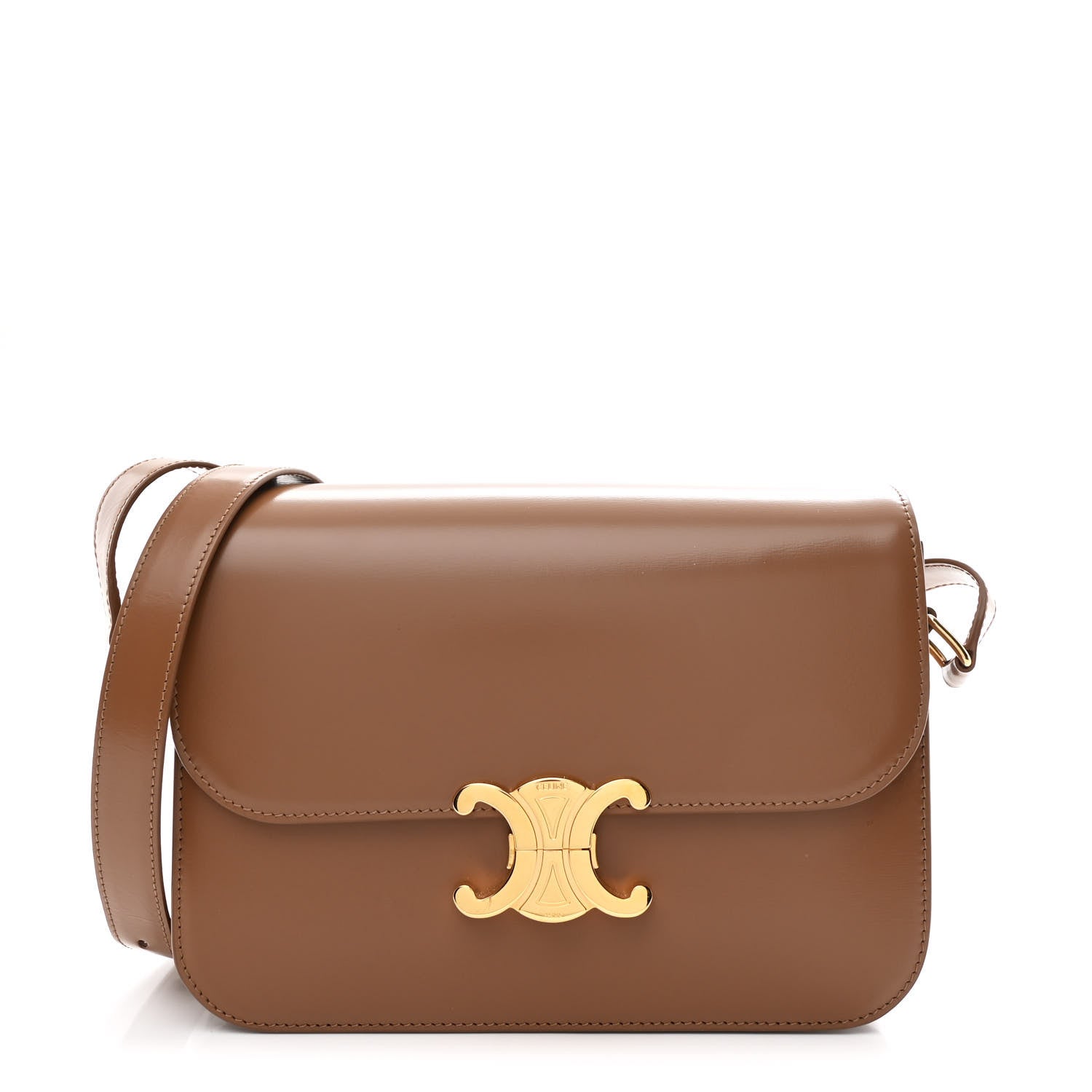 Shiny Calfskin Medium Triomphe Bronze