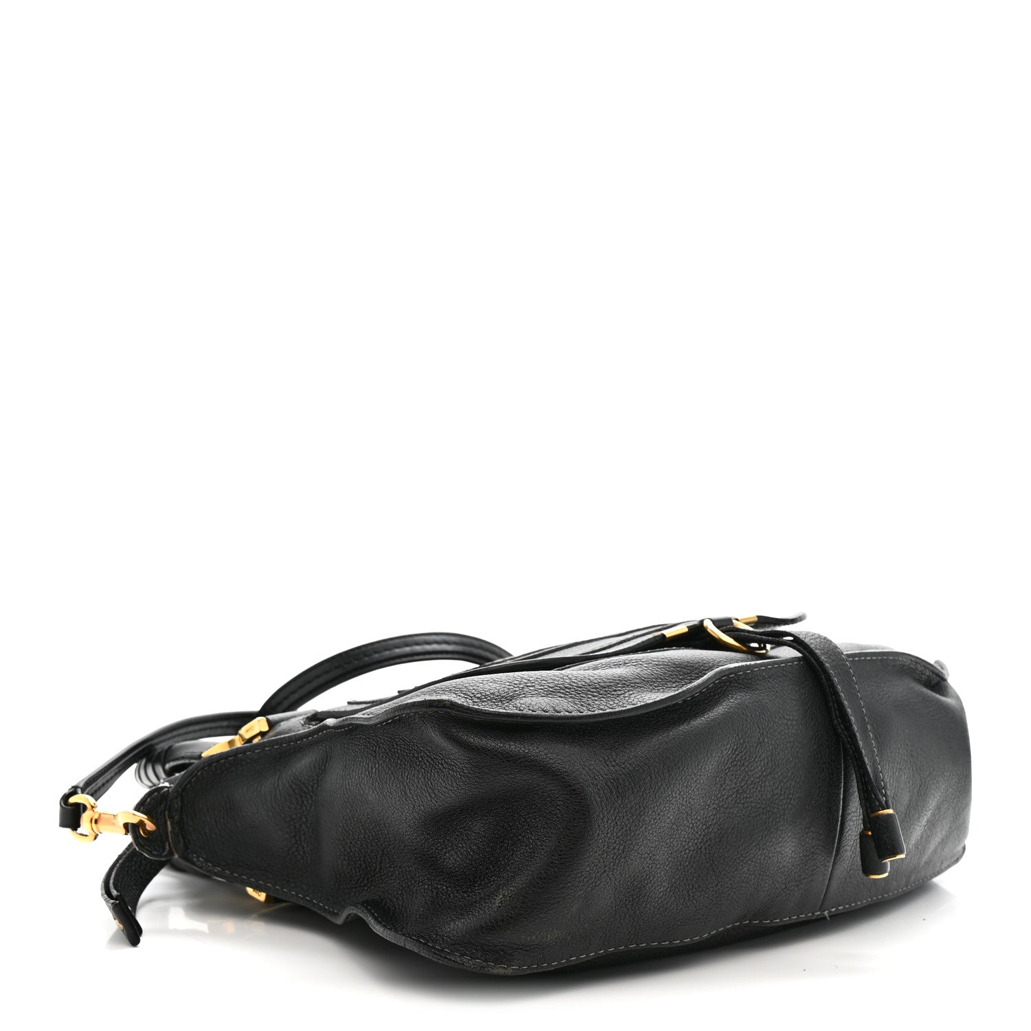 Calfskin Medium Marcie Satchel Black