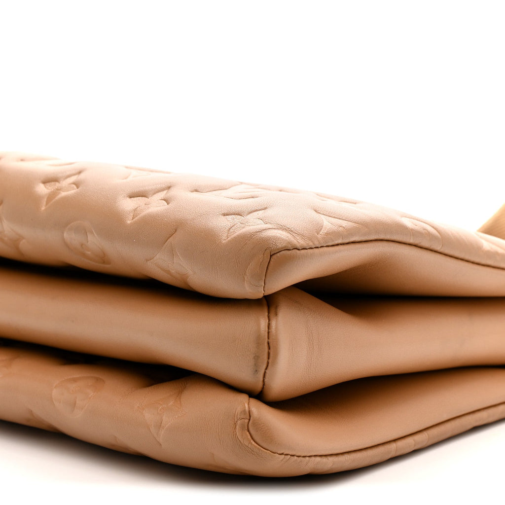 Lambskin Embossed Monogram Coussin PM Camel
