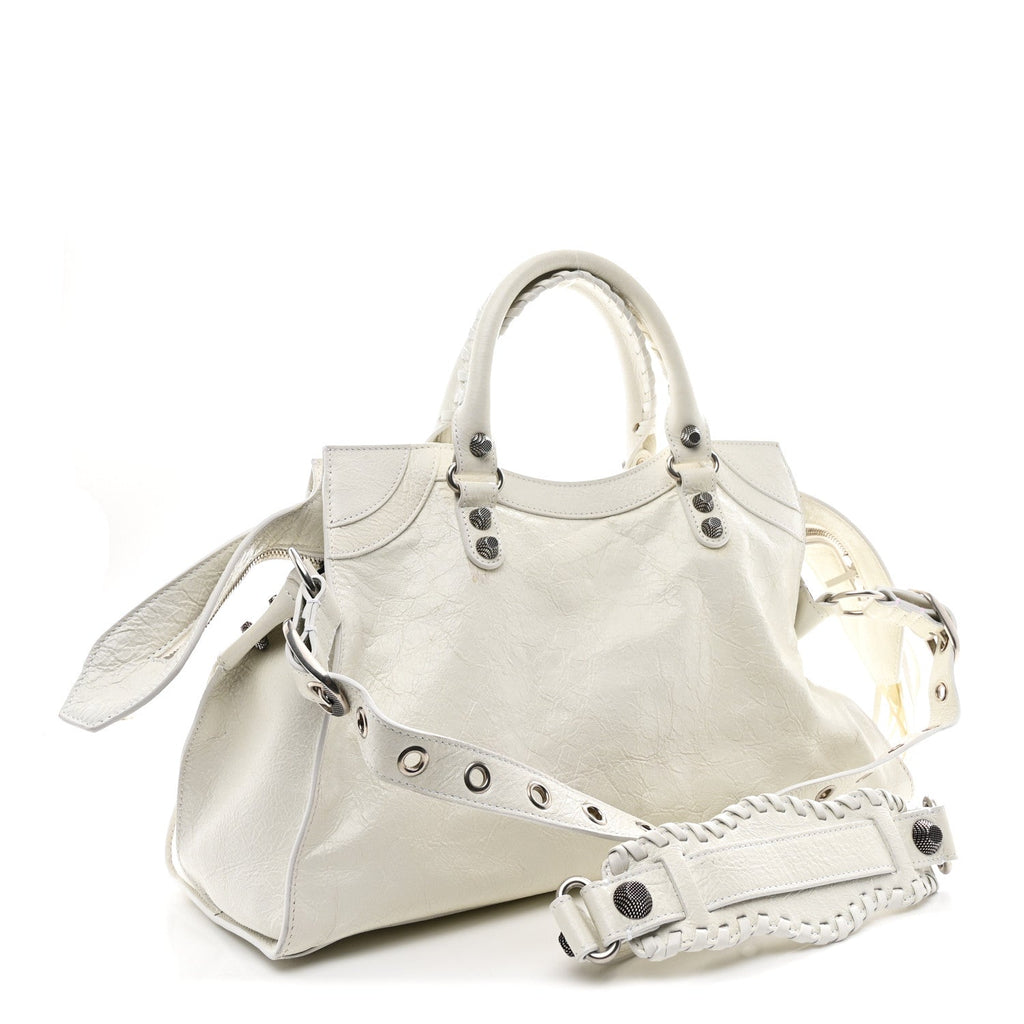 Agneau Arena Neo Cagole City Handbag Optic White