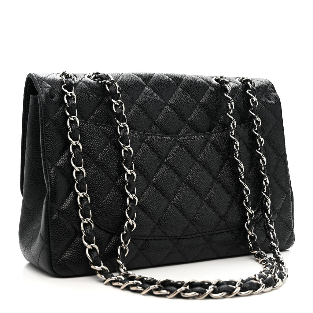Caviar Quilted Jumbo Single Flap Black