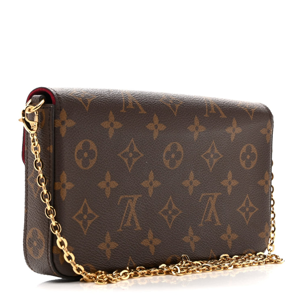Monogram Pochette Felicie Chain Wallet Fuchsia