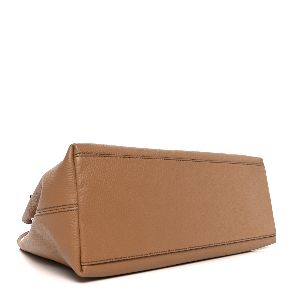 Pebbled Calfskin Medium Soho Chain Shoulder Bag Camelia