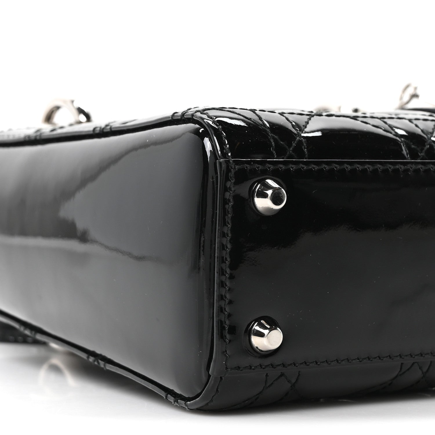 Patent Cannage Mini Lady Dior Black