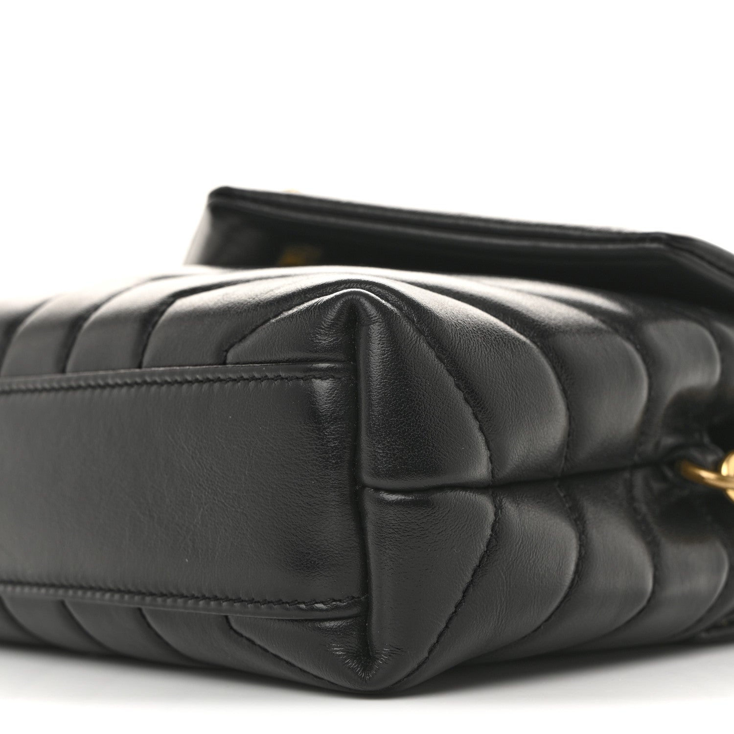 Calfskin Y Quilted Monogram Toy Loulou Crossbody Bag Black
