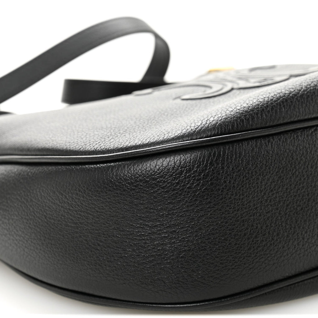 Supple Calfskin Cuir Triomphe Small Heloise Shoulder Bag Black