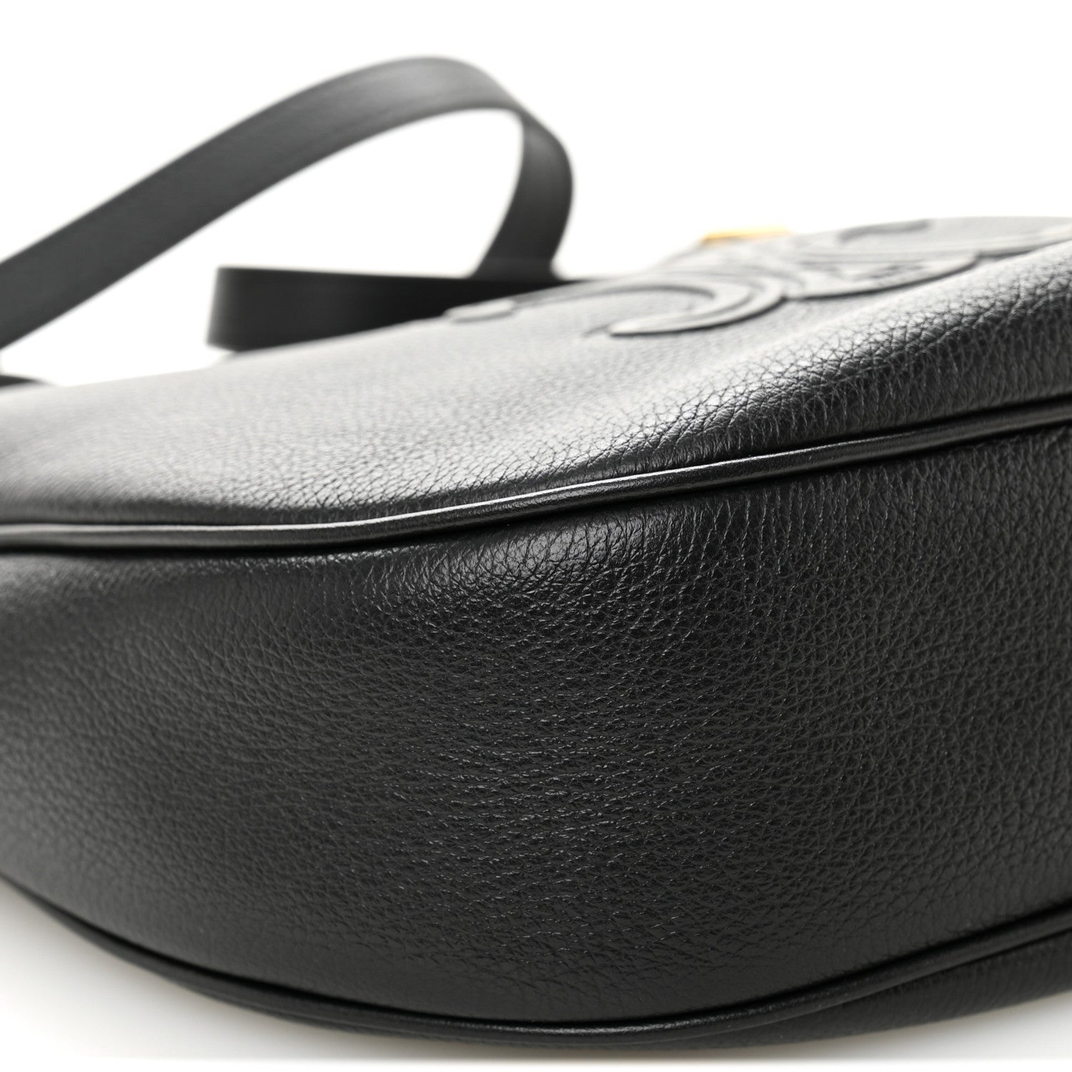 Supple Calfskin Cuir Triomphe Small Heloise Shoulder Bag Black