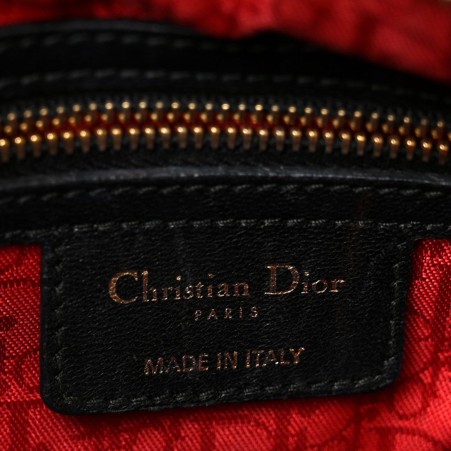 Lambskin Cannage Medium Lady Dior Black