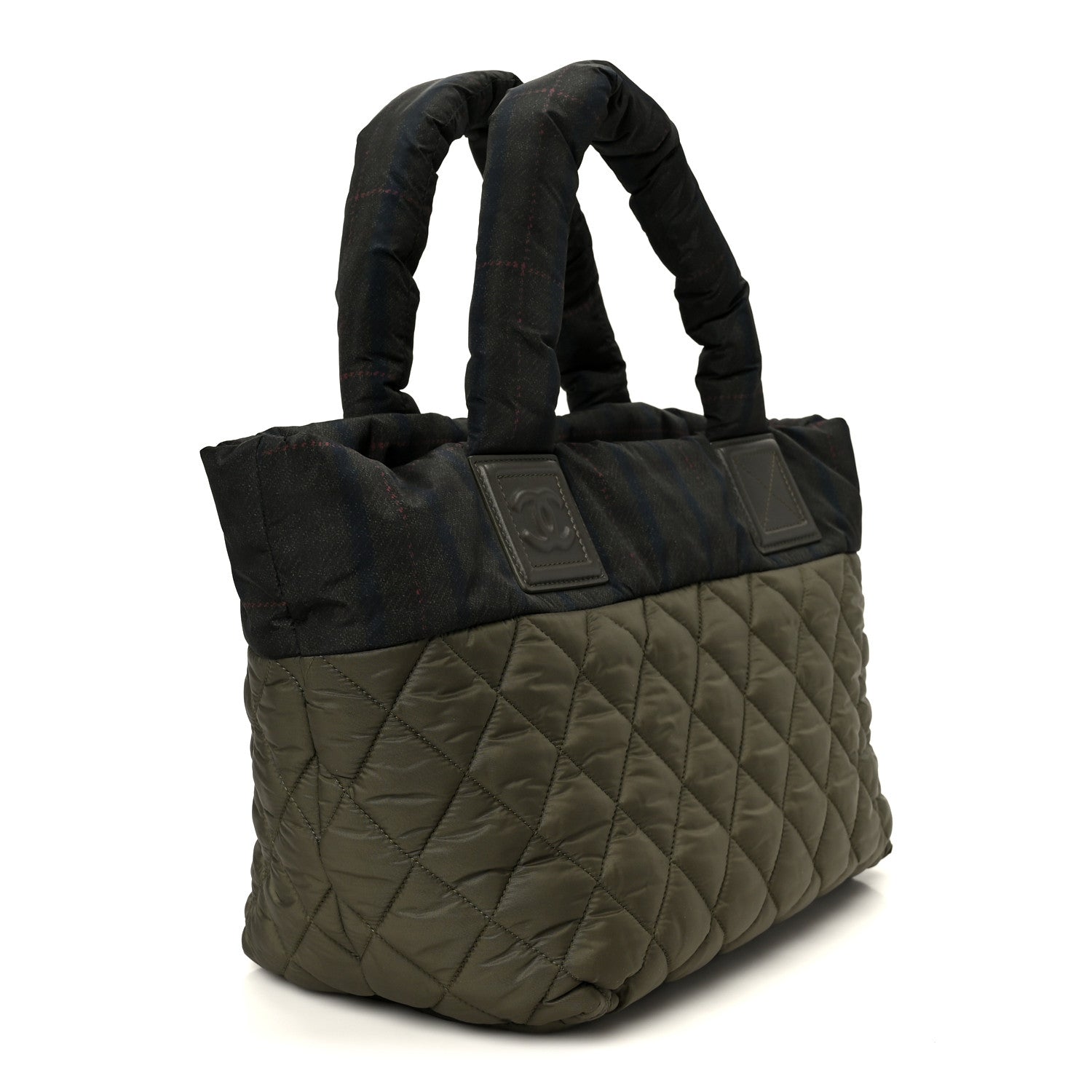 Nylon Quilted Small Coco Cocoon Tote Khaki