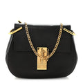 Grained Lambskin Mini Drew Shoulder Bag Black