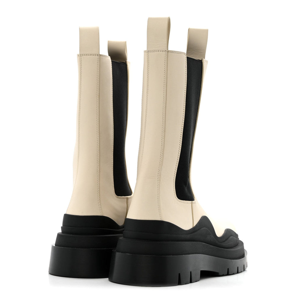 Calfskin The Tire Chelsea Boots 38 Sea Salt Black
