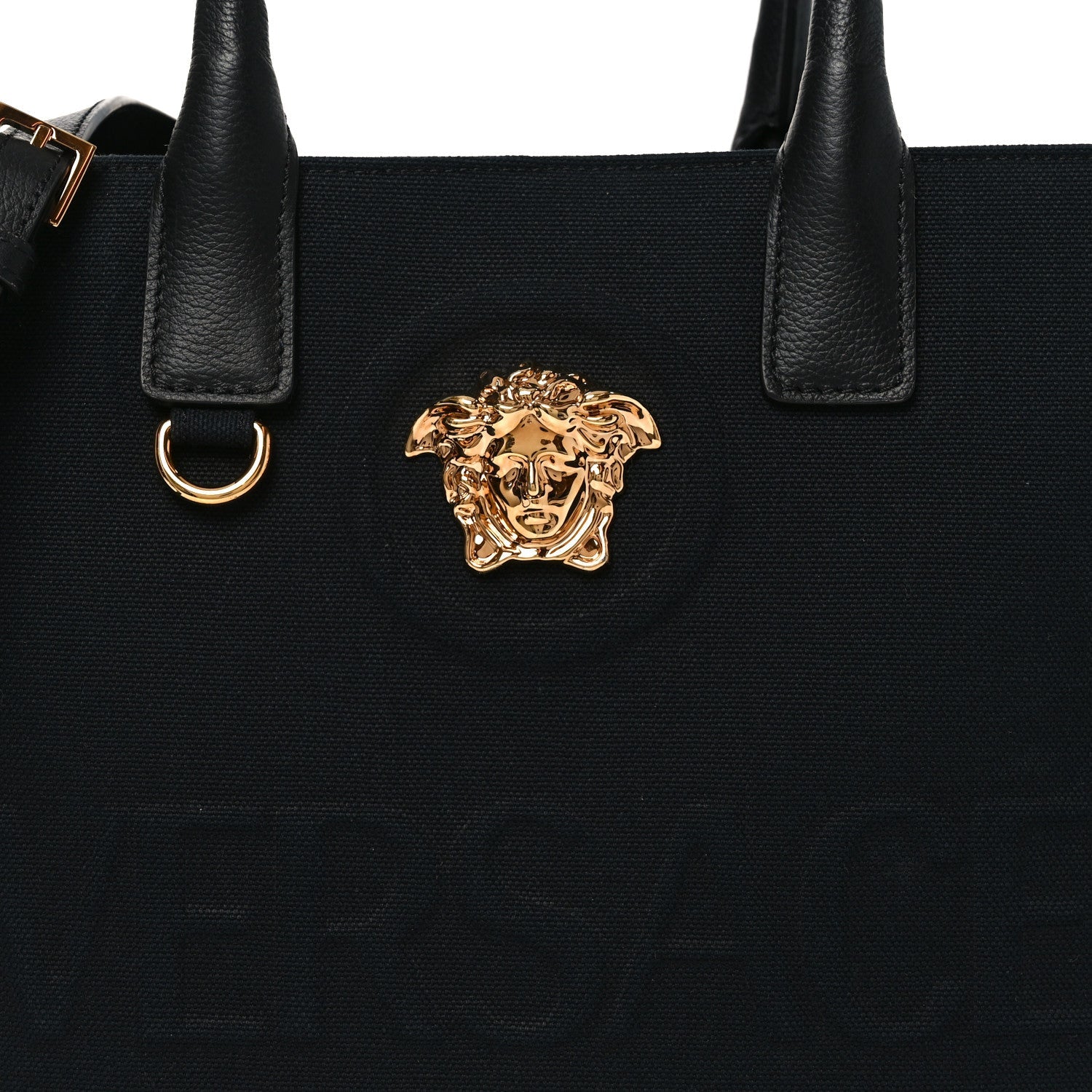 Canvas Calfskin La Medusa Small Tote Tote Black