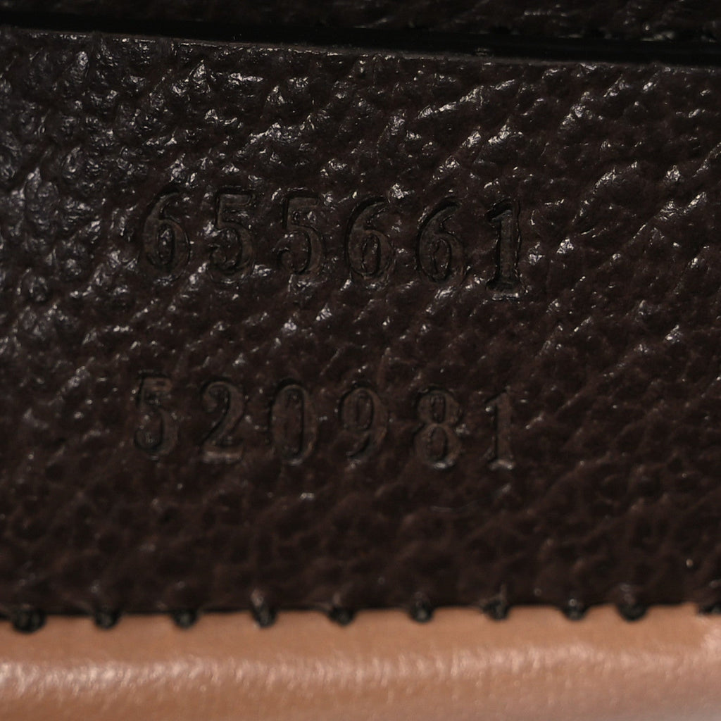 Monogram Jumbo GG Textured Dollar Calfskin Mini Diana Tote Bag Camel Ebony New Acero