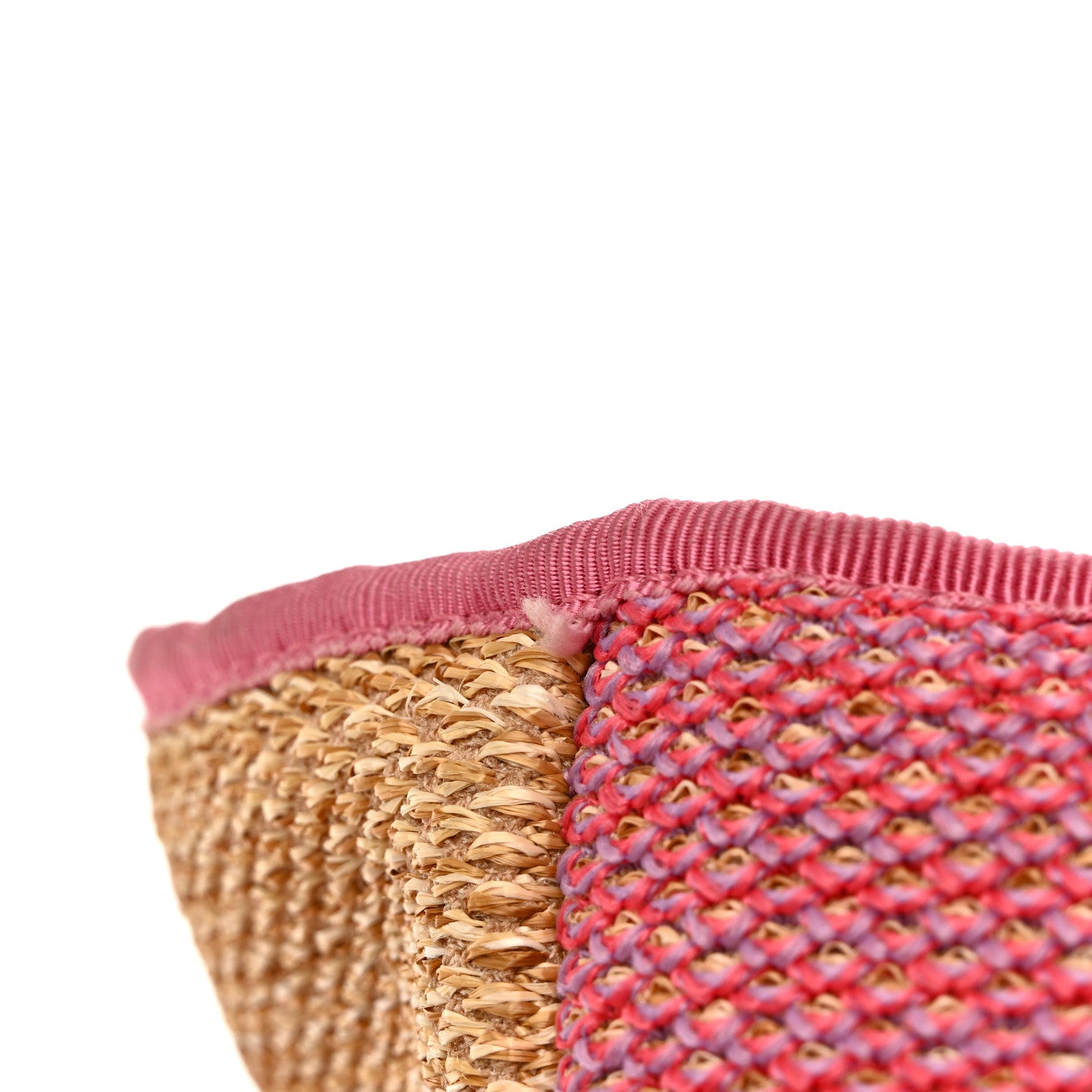 Mixed Fibers Large Shopping Bag Pink Beige