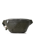 Piuma Calfskin Jumbo GG Embossed Small Belt Bag Dark Green