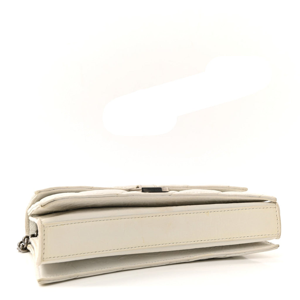 Crushed Calfskin Quilted XS Crush Chain Bag  Optic White