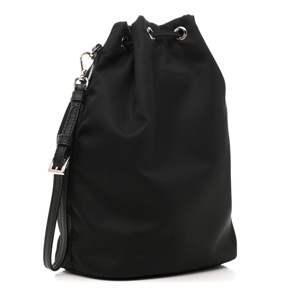 Re-Nylon Vela Drawstring Wristlet Pouch Black