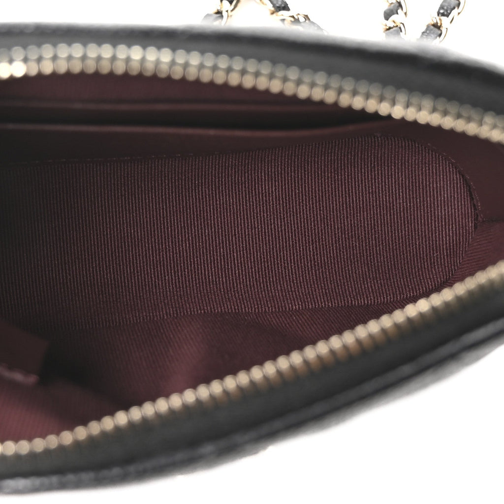 Caviar Quilted Classic Clutch With Chain Black