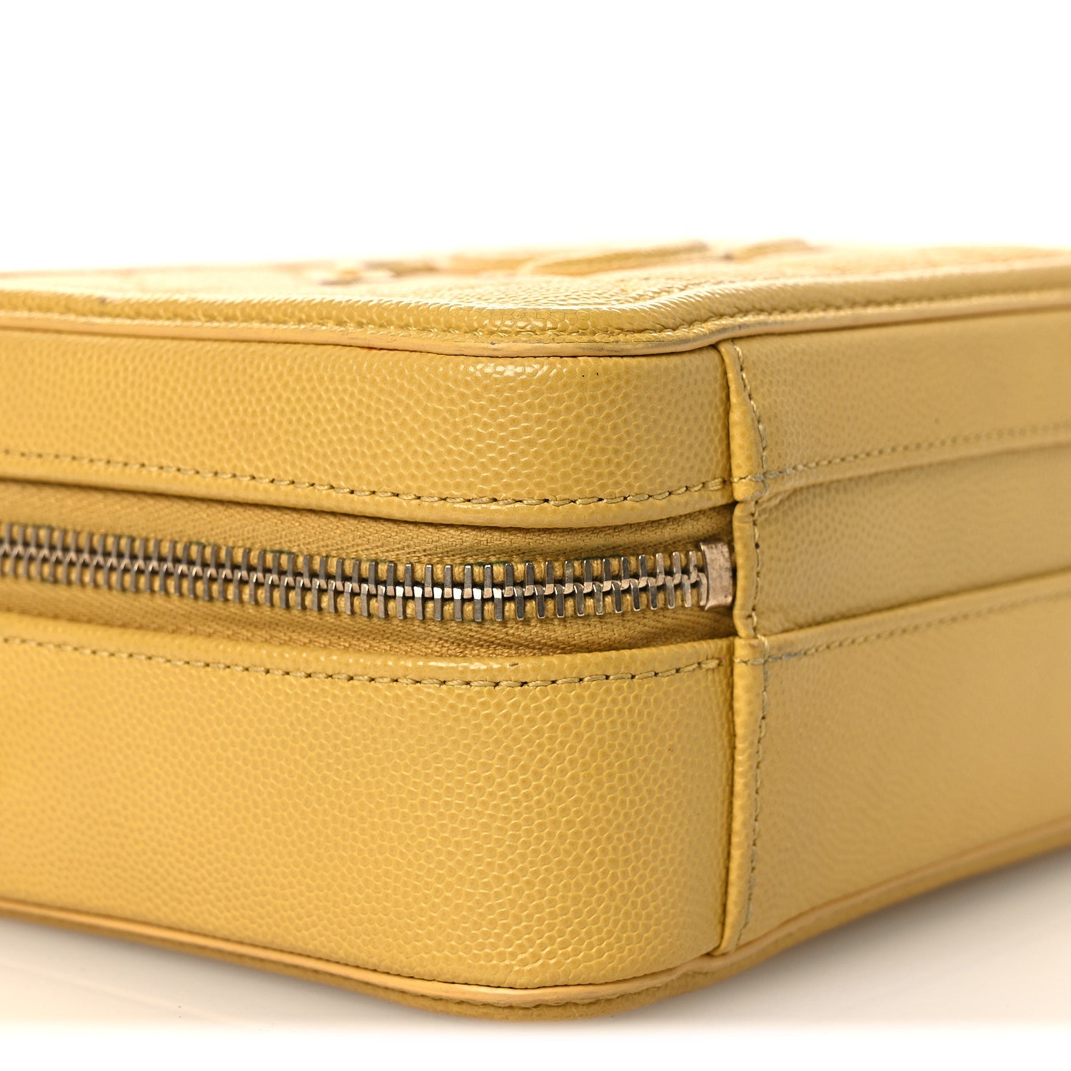 Caviar Quilted Small CC Filigree Vanity Case Yellow